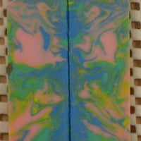 Pastel Dream Inlace Acrylester #100 (2 pc) Mini Knife Scales  3/16"x1"x5"    001
