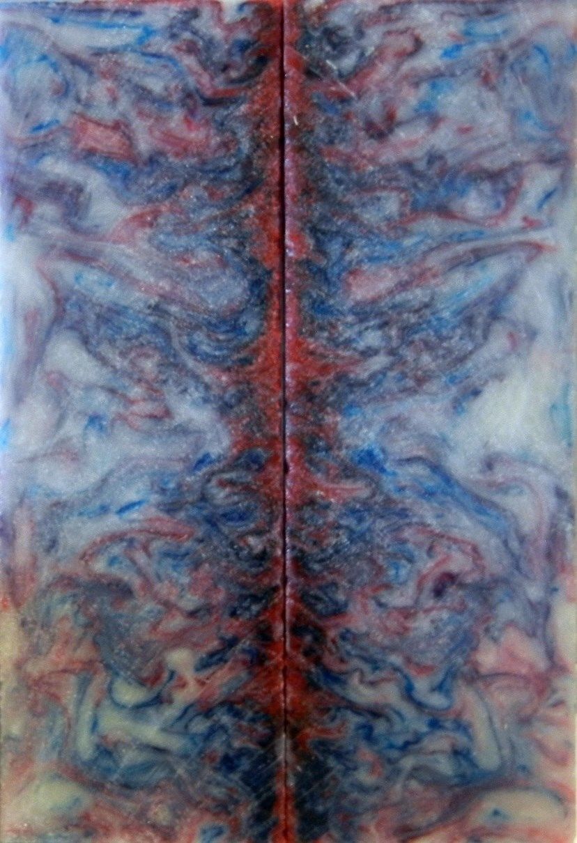Patriotic Swirl Acrylester #31 (2 pc) Razor Scaless 3/16" x 2" x 6" - 6881
