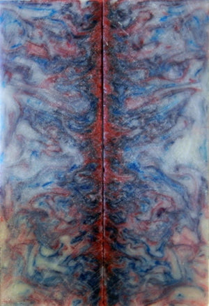 Patriotic Swirl Acrylester #31 (2 pc) Razor Scaless 3/16" x 2" x 6" - 6881