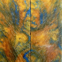 Blue & Gold Acrylester #50 (2 pc) Knife Scales 3/8" x 1 1/2" x 5" - 0863 - Wood Acrylic Supply