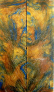 Blue & Gold Acrylester #50 (2 pc) Knife Scales 3/8" x 1 1/2" x 5" - 0863 - Wood Acrylic Supply