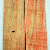 Box Elder w Red Dye (2 pc) Knife Scales 1/4" x 1 1/2" x 6" - 1248 - Wood Acrylic Supply