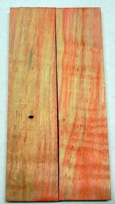 Box Elder w Red Dye (2 pc) Knife Scales 1/4