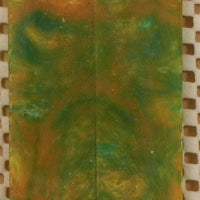 Green & Gold Inlace Acrylester #49 (2 pc) Mini Knife Scales  3/16"x1"x5"    001