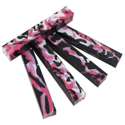 Pink Camo Acrylic. #55 1 pc Pen Blank 3/4