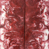 Red & White Acrylester (2 pc) Knife Scaless 3/8" x 1 3/4" x 5" - 0396