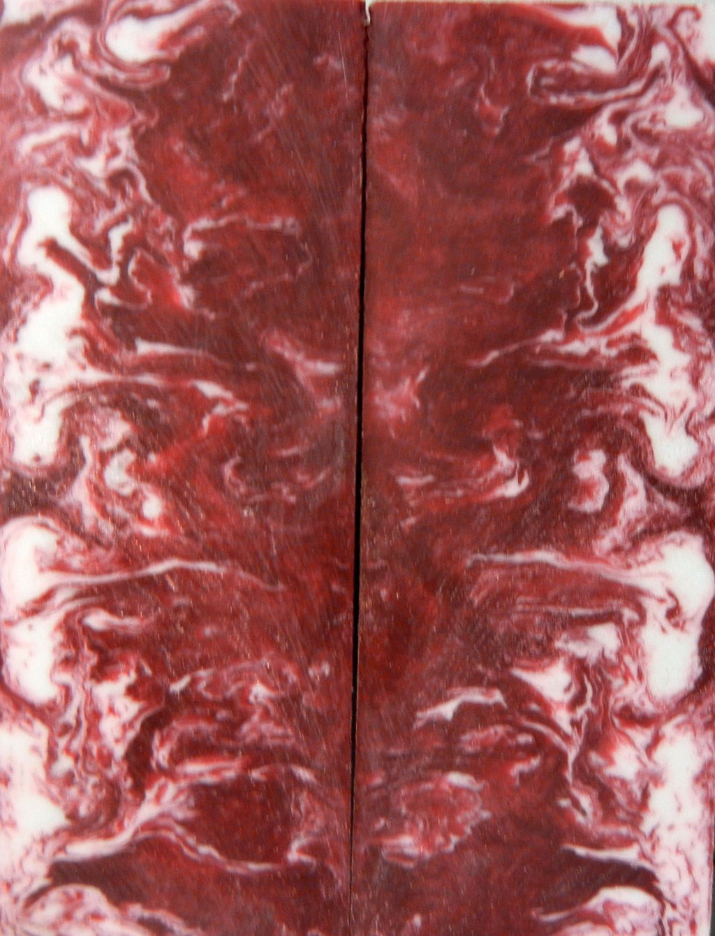 Red & White Acrylester (2 pc) Knife Scaless 3/8" x 1 3/4" x 5" - 0396
