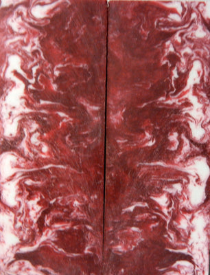 Red & White Acrylester (2 pc) Knife Scaless 3/8