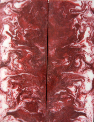 Red & White Acrylester (2 pc) Knife Scaless 3/8" x 1 3/4" x 5" - 0396