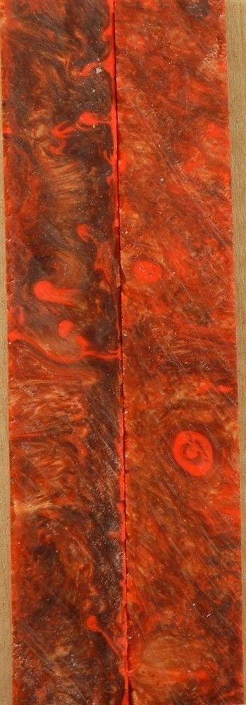 Bronze & Orange Inlace Acryl #01 2 pc Mini Knife Scale  3/16"x3/4"x5"      001 - Wood Acrylic Supply