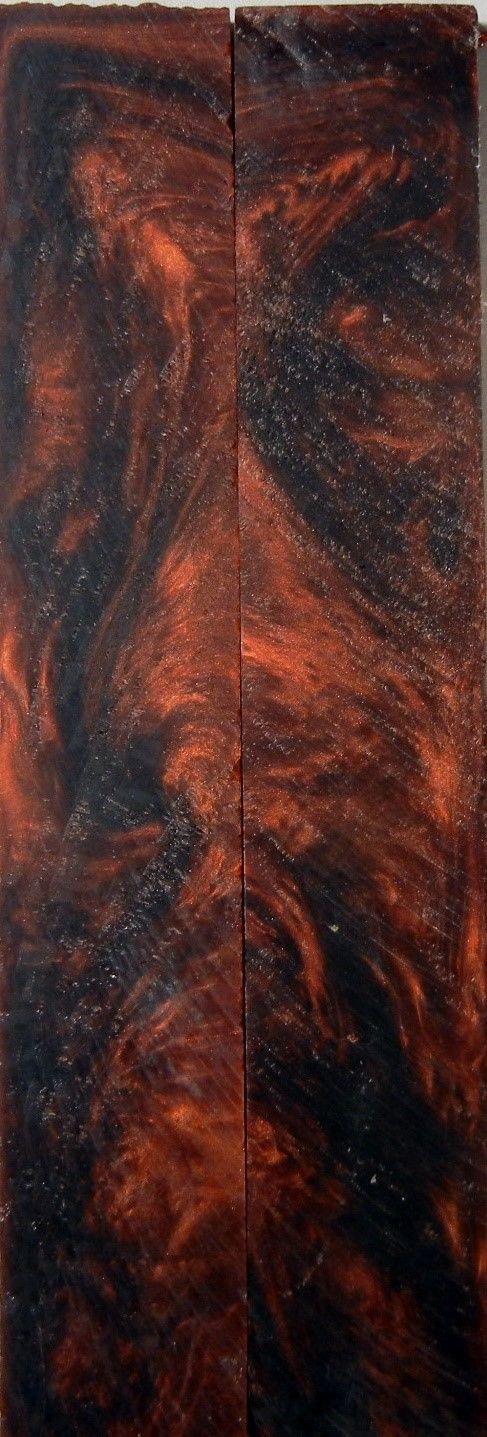 Red Russet Acrylester #09 (2 pc) Knife Scales 3/16" x 1" x 6" - 0697 - Wood Acrylic Supply