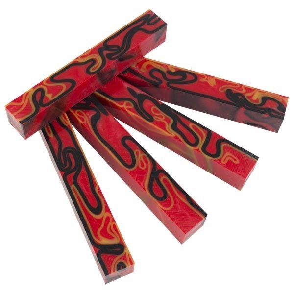 Blackjack Acrylic. #54 1 pc Pen Blank 3/4" Sq x 5" Long - Wood Acrylic Supply