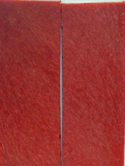 Solid Red Inlace Acrylester sc3 (2 pc) Knife Scales  3/16"x1 1/2"x5"    500 - Wood Acrylic Supply