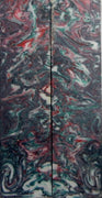 Christmas Swirl Acrylester #33 (2 pc) Knife Scales  1/4" x 1 1/2" x 6"    --1 - Wood Acrylic Supply