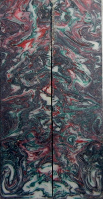 Christmas Swirl Acrylester #33 (2 pc) Knife Scales  1/4