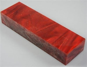Ruby Red Silk Lava Bright Arylic 1 pc Knife Blank 11/16" x 1 1/2" x 5"      405 - Wood Acrylic Supply