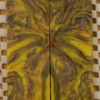Banana Grape Inlace Acry LSU #39 (2 pc) Mini Knife Scales  3/16"x1"x5"    001