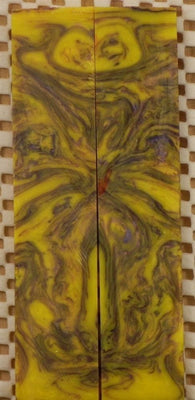 Banana Grape Inlace Acry LSU #39 (2 pc) Mini Knife Scales  3/16