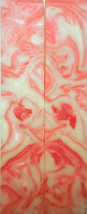 Raspberry Parfait Acrylester #68 (2 pc) Knife Scales 3/16" x 1" x 5" - 1670 - Wood Acrylic Supply