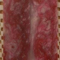 Cherry Ohio State Inlace Acrylester  (2 pc) Mini Knife Scales  3/16"x1"x5"    002