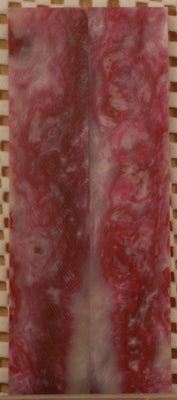 Cherry Ohio State Inlace Acrylester  (2 pc) Mini Knife Scales  3/16
