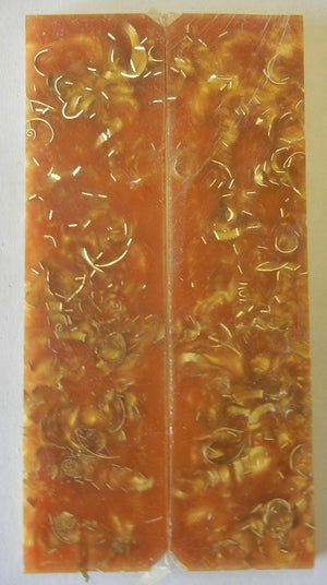 Alumilit Gold Imbedded with Brass (2 pc) Knife Scales 1/4" x 1 1/2" x 6" - 7804 - Wood Acrylic Supply