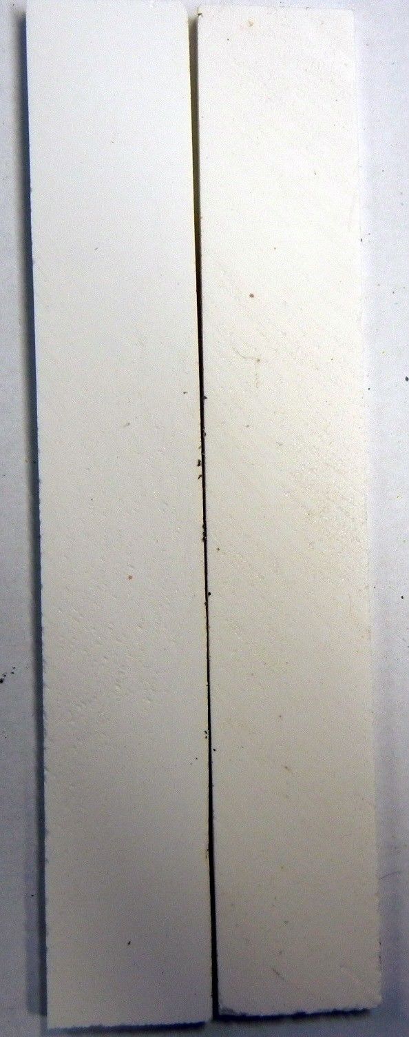 Solid White Inlace Acrylester sc2 (2 pc) Knife Scaless 1/16" x 1" x 5" - 2327