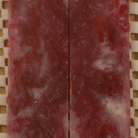 Cherry Ohio State Inlace Acrylester  (2 pc) Mini Knife Scales  3/16"x1"x5"    001