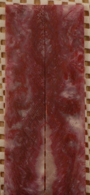 Cherry Ohio State Inlace Acrylester  (2 pc) Mini Knife Scales  3/16