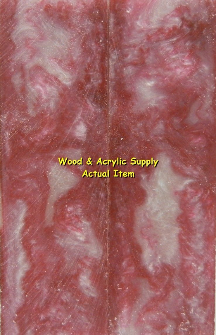 Cherry Ohio State Acrylester #44 (2 pc) Knife Scales 1/4" x 1 1/2" x 5" 5870 - Wood Acrylic Supply