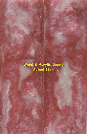 Cherry Ohio State Acrylester #44 (2 pc) Knife Scales 1/4" x 1 1/2" x 5" 5870 - Wood Acrylic Supply