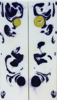 Alumilit not Acrylic White Yell Blue (2 pc) Knife Scaless 1/4