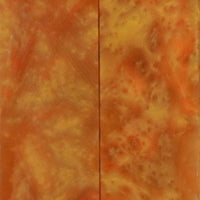 Tangerine & Gold Inlace Acrylester  (2 pc) Mini Knife Scales  3/16"x1"x5"    003
