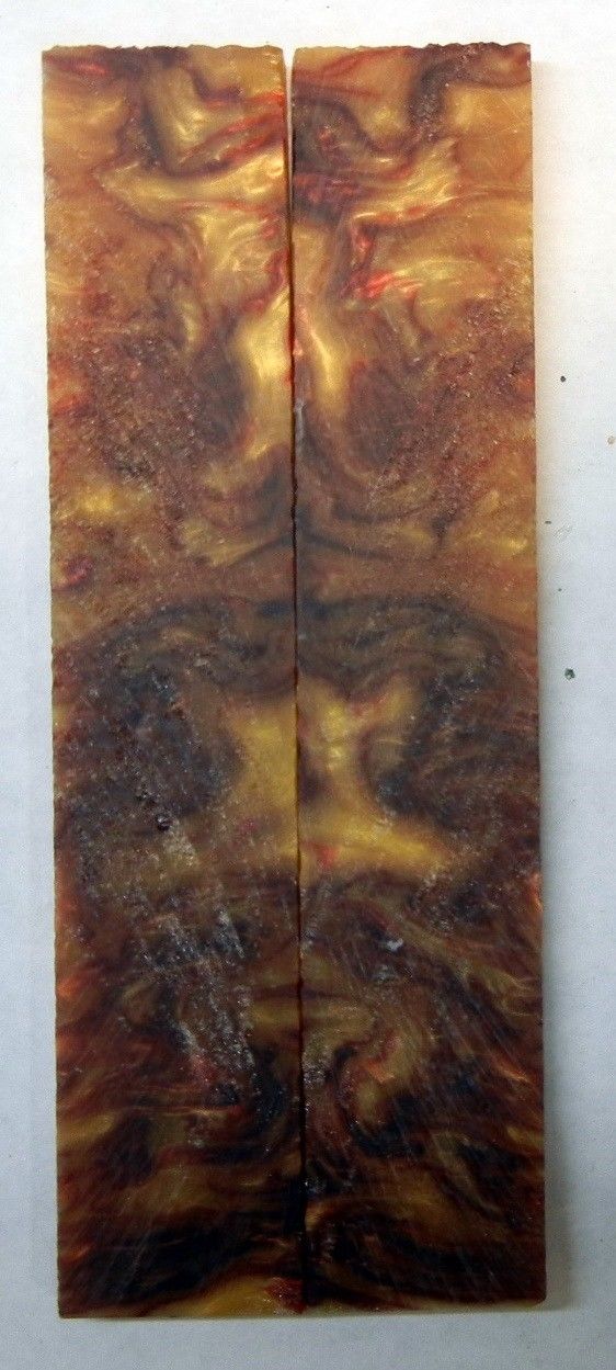 Red Russet Gold Acrylester #22 (2 pc) Knife Scaless 3/16" x 1" x 5" - 1976