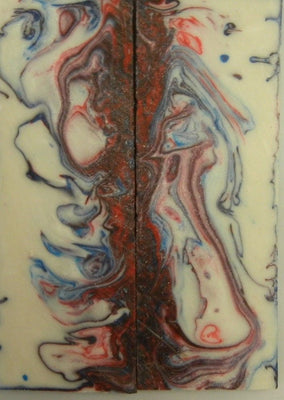Patriotic Swirl Acrylester  (2 pc) Straight Razor Scaless 3/16
