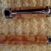 Gun Metal Fountain Pen with Handmade Brown Mallee Burl Wood Body - Wood Acrylic Supply