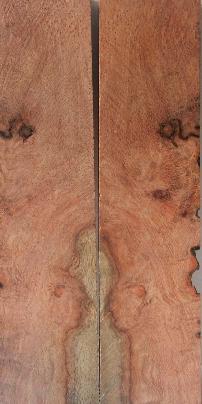 Afzelia Burl w Sap (2 pc) Knife Scales 1/4" x 1 1/2" x 6" - 8168 - Wood Acrylic Supply