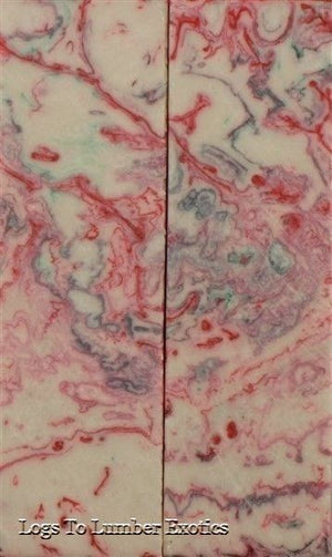 Christmas Swirl Inlace Acryl 2 pc Knife Scales  1/4"x1 1/2"x5"      005