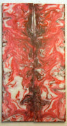 Cherry Ohio State Acrylester #44 (2 pc) Knife Scales 1/4" x 1 1/2" x 6" - 1554 - Wood Acrylic Supply