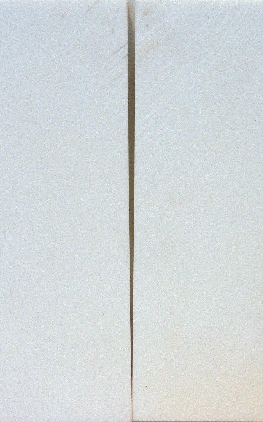 Alumilit not Acrylic White (2 pc) Straight Razor Scaless 3/16" x 2" x 6" 6055