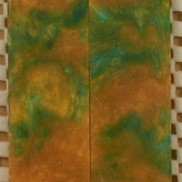 Green & Gold Inlace Acrylester #49 (2 pc) Mini Knife Scales  3/16"x1"x5"    003