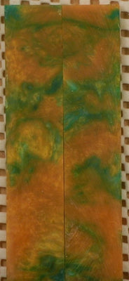 Green & Gold Inlace Acrylester #49 (2 pc) Mini Knife Scales  3/16