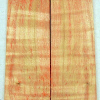 Box Elder w Red Dye (2 pc) Knife Scales 1/4" x 1 1/2" x 5" - 1246 - Wood Acrylic Supply