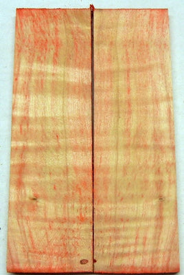 Box Elder w Red Dye (2 pc) Knife Scales 1/4