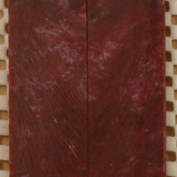 Crimson & Silver Inlace Acrylester  (2 pc) Mini Knife Scales  3/16"x1"x5"    003