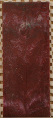 Crimson & Silver Inlace Acrylester  (2 pc) Mini Knife Scales  3/16