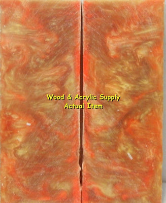 Tangerine & Gold Acrylester #62 (2 pc) Knife Scaless 3/8