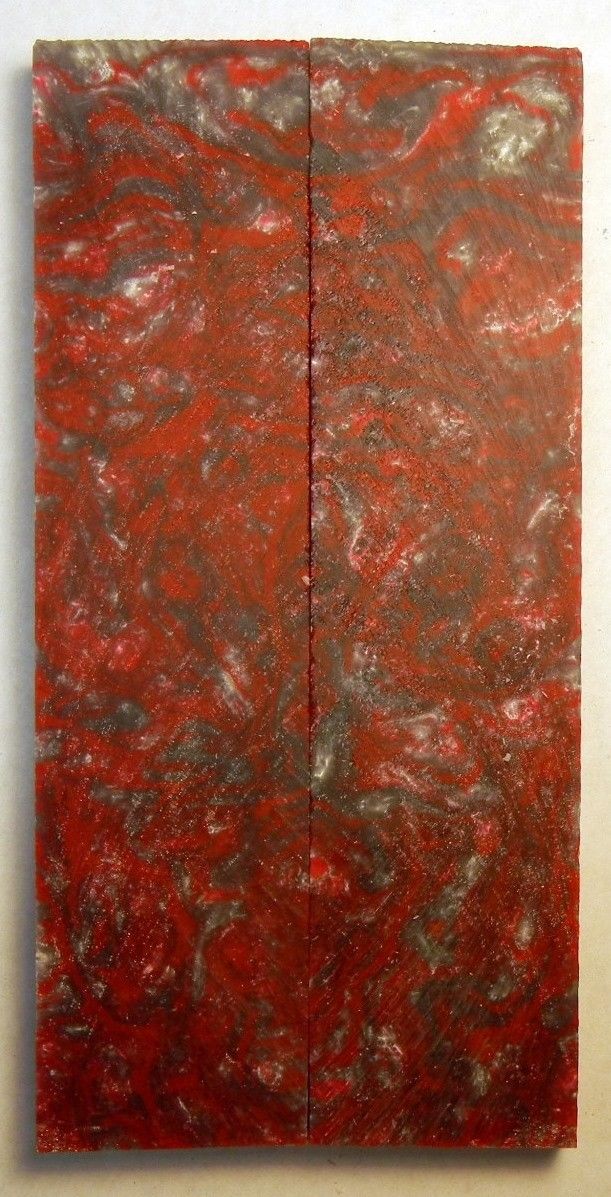 Crimson & Silver Acrylester #40 (2 pc) Knife Scales 3/8" x 1 1/2" x 6" - 1544 - Wood Acrylic Supply