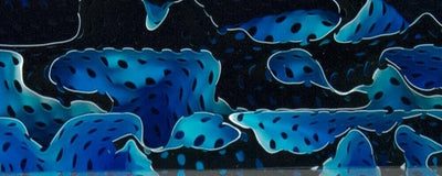 Blue Topaz Water Mesh BTW15KB Acrylic Knife Blank 1