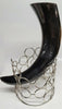 Buffalo Horn w a 5" Round Chrome Square Dark Stand
